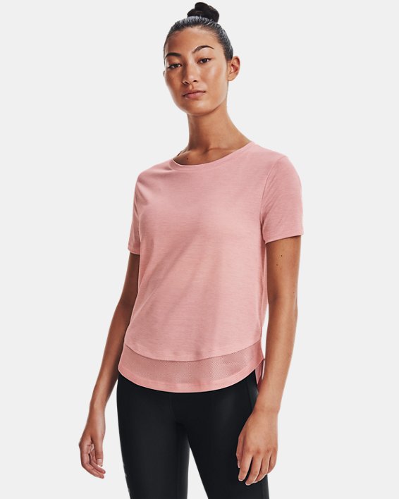 Women's UA Tech™ Vent Short Sleeve, Pink, pdpMainDesktop image number 0